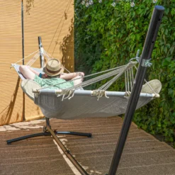 AMANKA 335 X 100 Cm Hangmat Met Frame - Grey -Merkloos Winkel 03653f37bde343a4