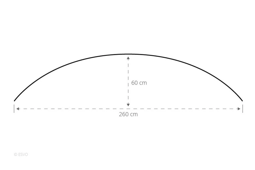 ESVO Gebogen Mistral 300 Gesloten Windscherm 2 ESVO Gebogen Mistral 300 Gesloten Windscherm - Afbeelding 2