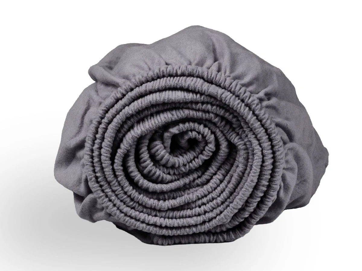 DoubleDry Flanel 140x200 Cm Hoeslaken - Grijs 2 DoubleDry Flanel 140x200 Cm Hoeslaken - Grijs - Afbeelding 2