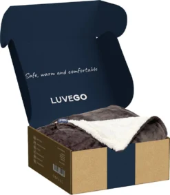 Luvego Fleece/sherpa Elektrische Deken - Dark Brown -Merkloos Winkel 0eaf1150f944ff67