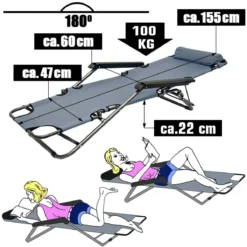 AMANKA 155 X 60 Verstelbare Relaxstoel - Grey -Merkloos Winkel 0f61a152f689802a