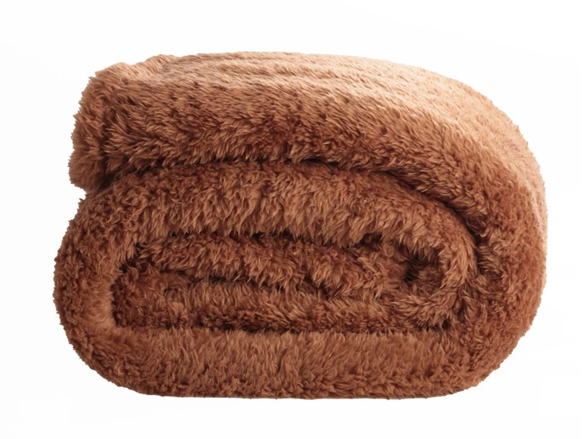 Merkloos PHLOX Teddy 130 X 170 Cm Plaid - Camel Bruin 1 Merkloos PHLOX Teddy 130 X 170 Cm Plaid - Camel Bruin