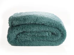 Merkloos PHLOX Teddy 130 X 170 Cm Plaid - Groen Blauw