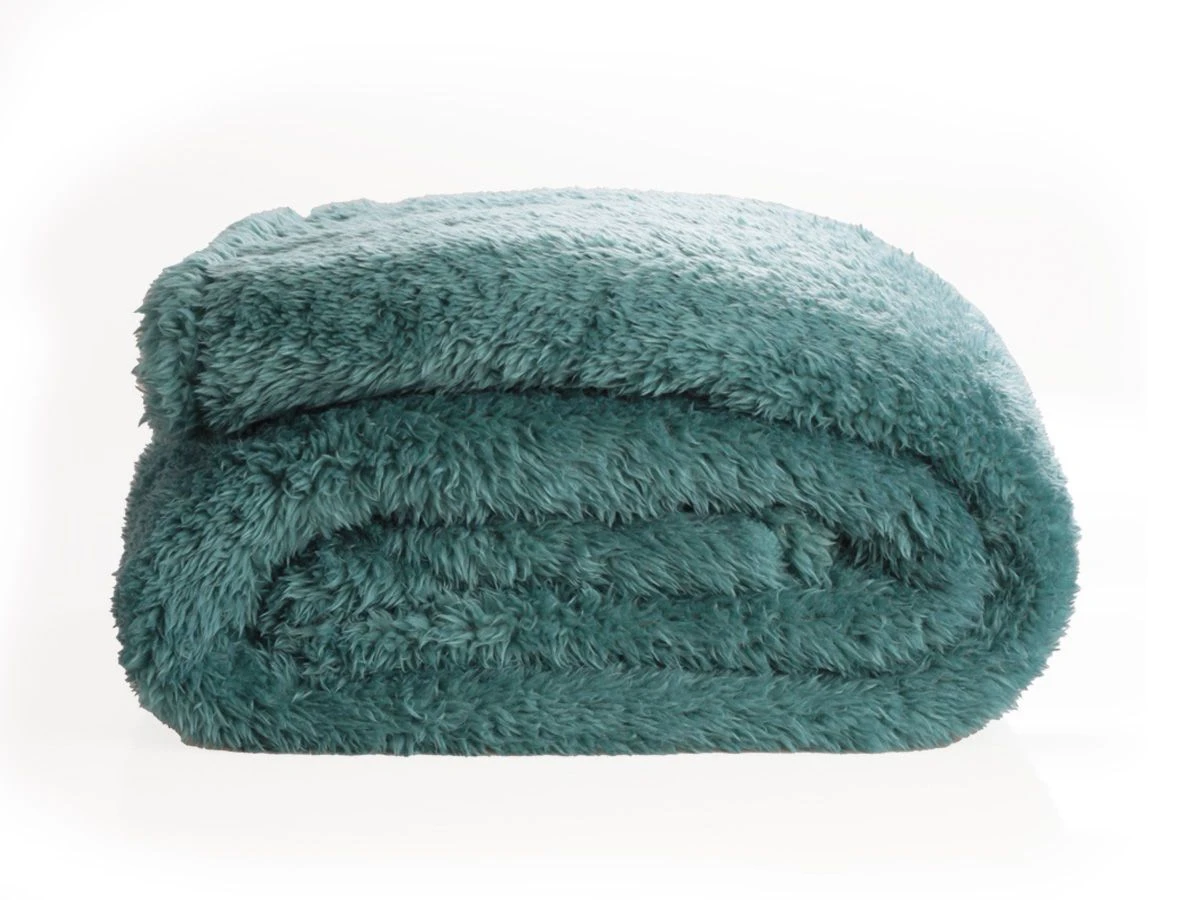 Merkloos PHLOX Teddy 130 X 170 Cm Plaid - Groen Blauw 1 Merkloos PHLOX Teddy 130 X 170 Cm Plaid - Groen Blauw