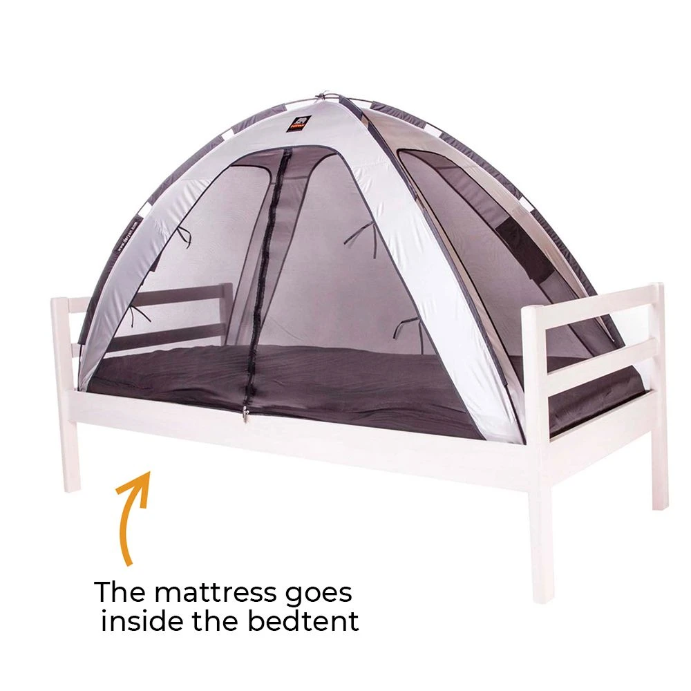 Deryan Luxe Zilveren Bedtent Klamboe 2 Deryan Luxe Zilveren Bedtent Klamboe - Afbeelding 2