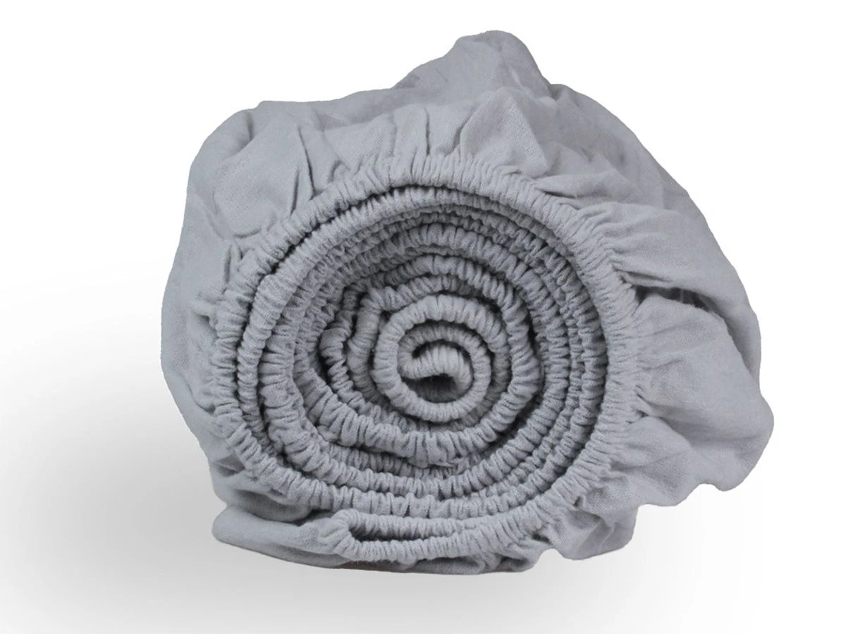 DoubleDry Flanel 90x200 Cm Hoeslaken - Lichtgrijs 2 DoubleDry Flanel 90x200 Cm Hoeslaken - Lichtgrijs - Afbeelding 2