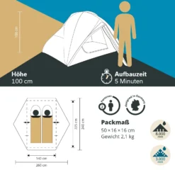 Skandika Vatn Trekking Tent - 2 Personen -Merkloos Winkel 1f71b3310e73fc1c