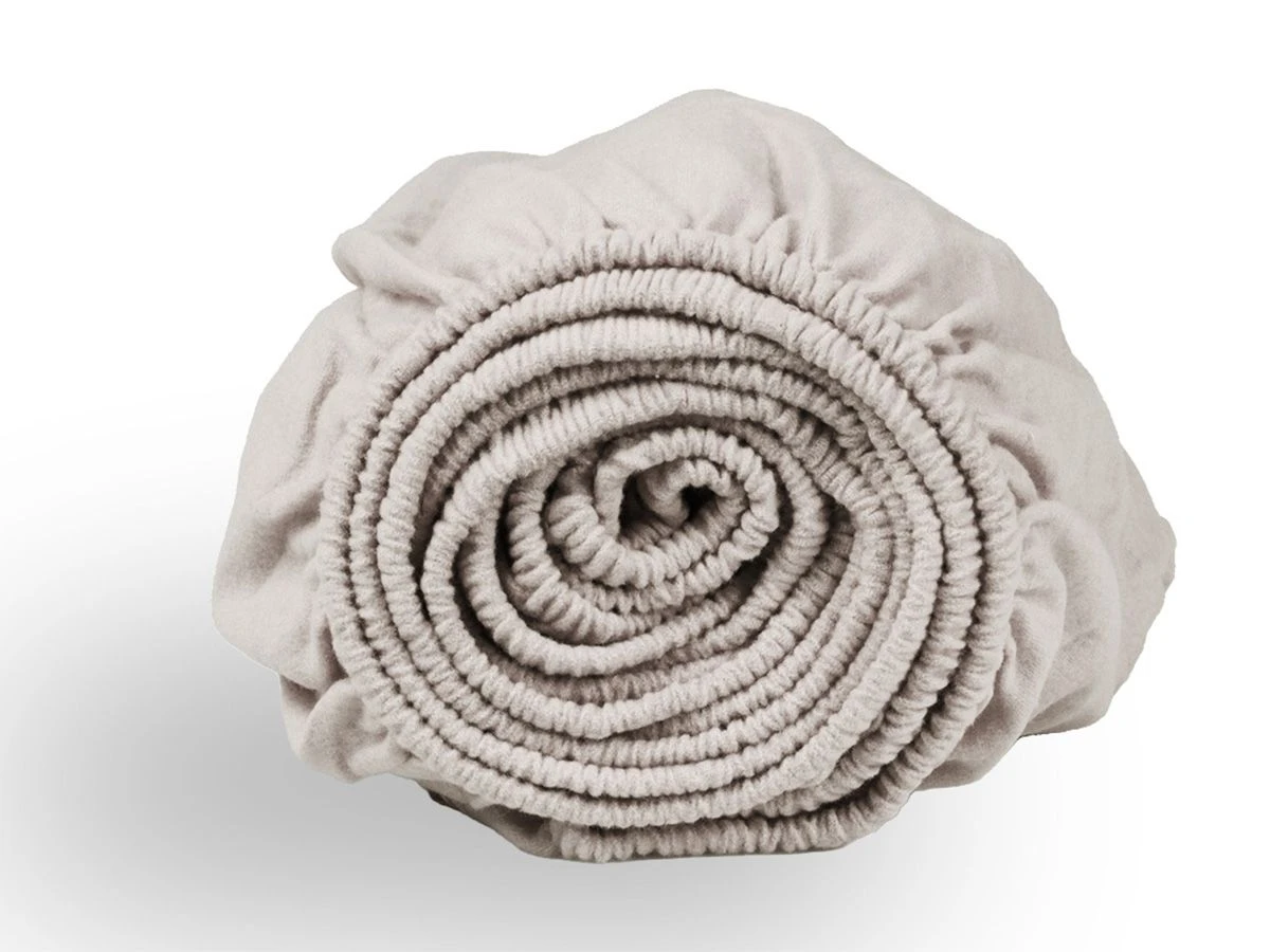 DoubleDry Flanel 140x200 Cm Hoeslaken - Ecru 2 DoubleDry Flanel 140x200 Cm Hoeslaken - Ecru - Afbeelding 2