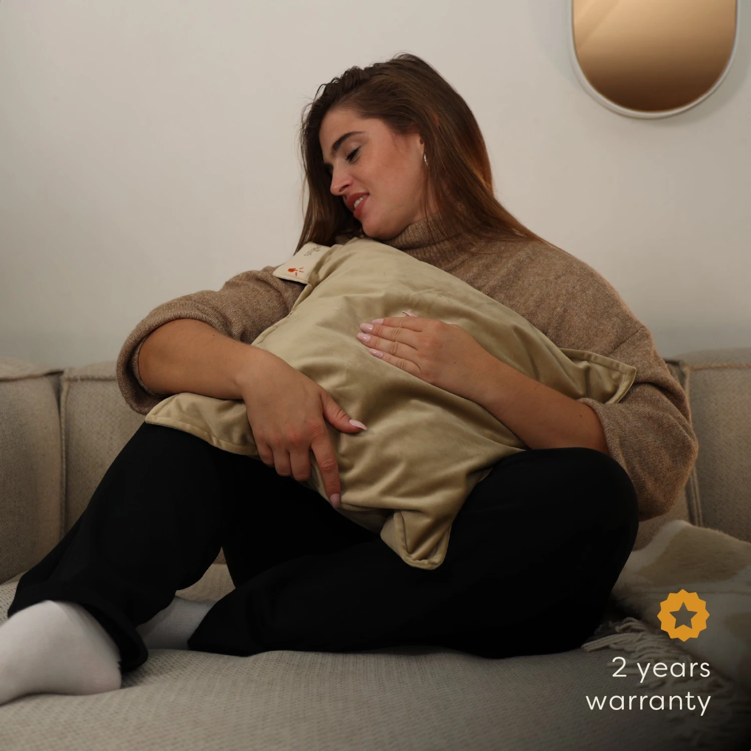 Pleafs Warmtekussen Plush 45x45cm - Crewel Tan 6 Pleafs Warmtekussen Plush 45x45cm - Crewel Tan - Afbeelding 6