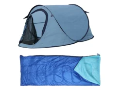 HIXA Blue Pop Up Tent Met Slaapzak