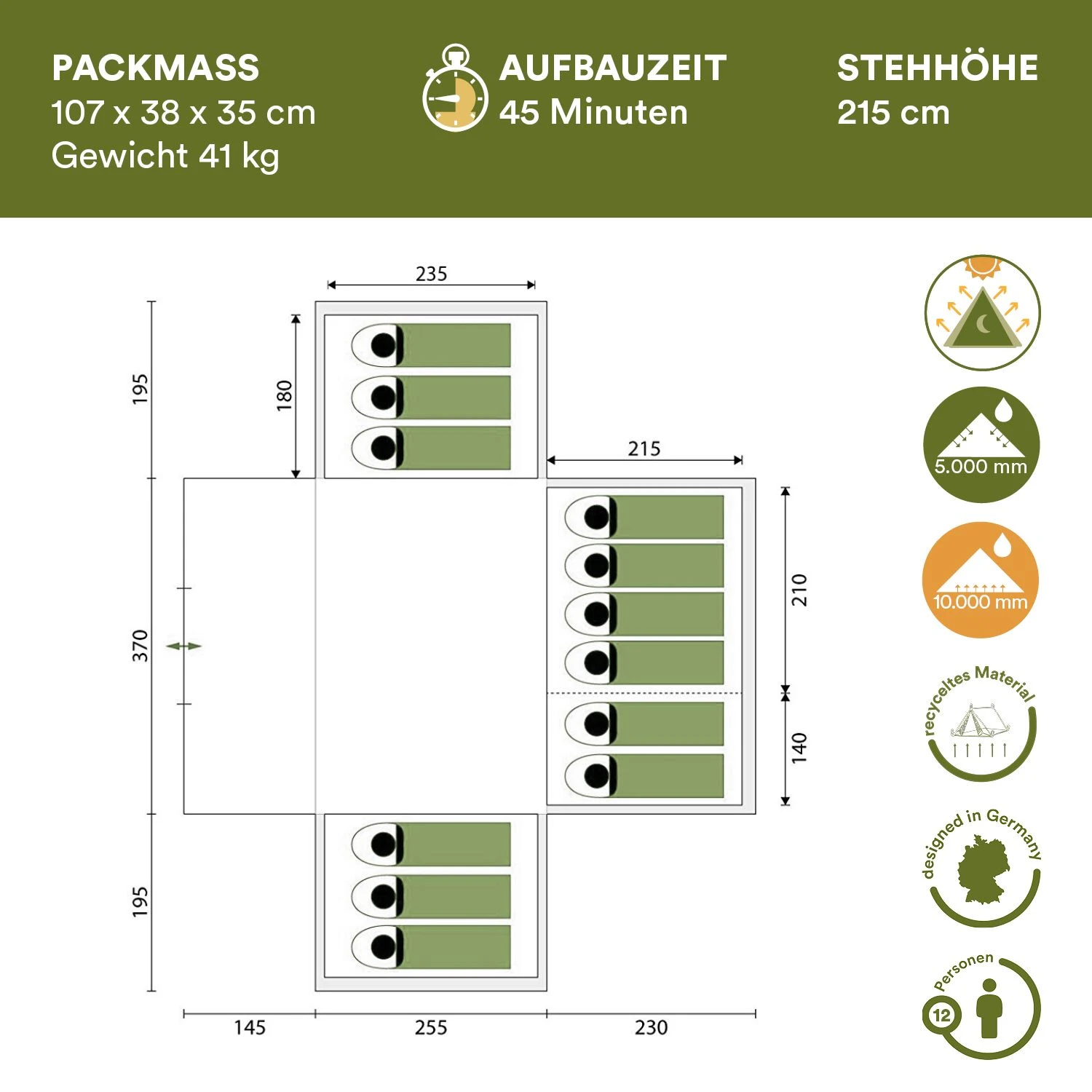 Skandika Nimbus 12 Sleeper Protect Groepstent 3 Skandika Nimbus 12 Sleeper Protect Groepstent - Afbeelding 3