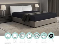 DoubleDry Flanel 90x200 Cm Hoeslaken - Zwartblauw -Merkloos Winkel 4303de884e147261