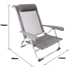 Bo-Camp Saint-Tropez Grey Strandstoel -Merkloos Winkel 444236cd49ea8468