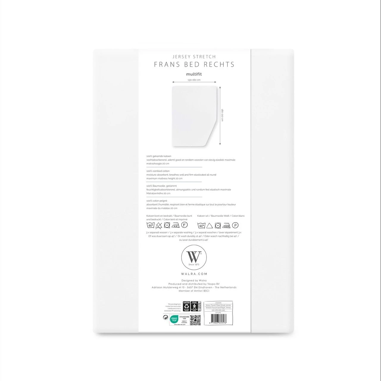 Walra Multifit Frans Bed Rechts Hoeslaken - White 5 Walra Multifit Frans Bed Rechts Hoeslaken - White - Afbeelding 5