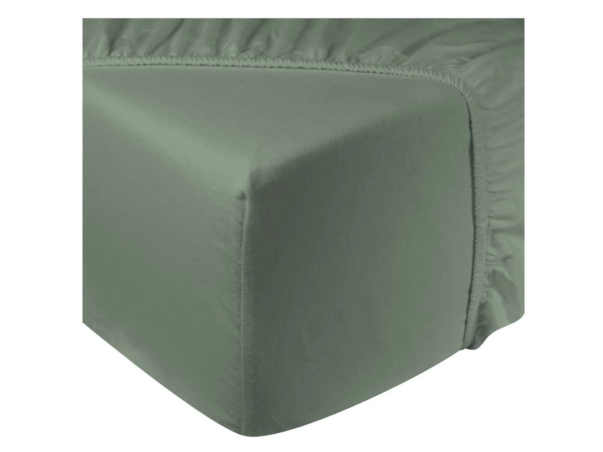 DoubleDry Flanel 180x200 Cm Hoeslaken - Oud Groen 1 DoubleDry Flanel 180x200 Cm Hoeslaken - Oud Groen