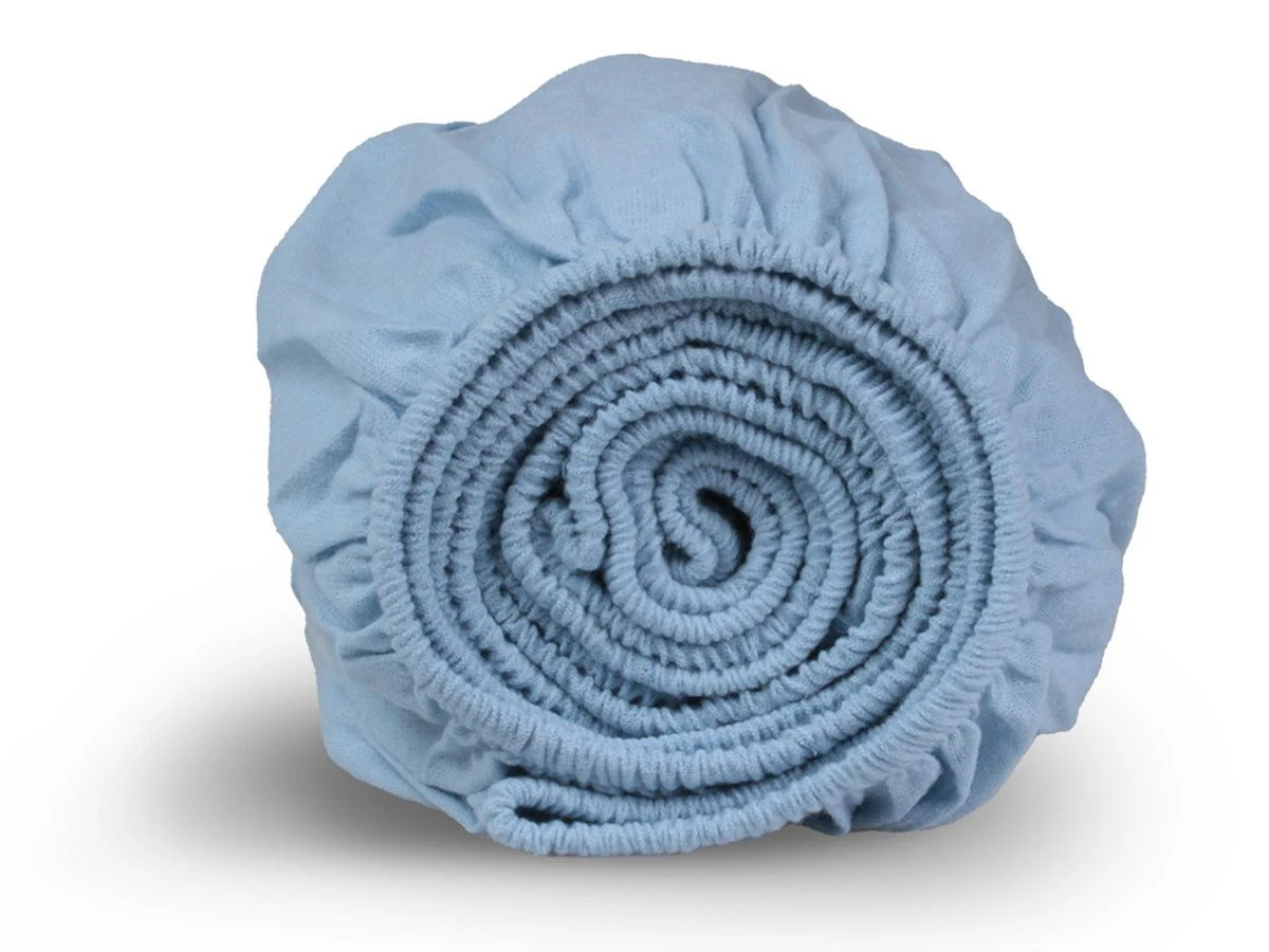 DoubleDry Flanel 180x200 Cm Hoeslaken - Wolk Blauw 2 DoubleDry Flanel 180x200 Cm Hoeslaken - Wolk Blauw - Afbeelding 2