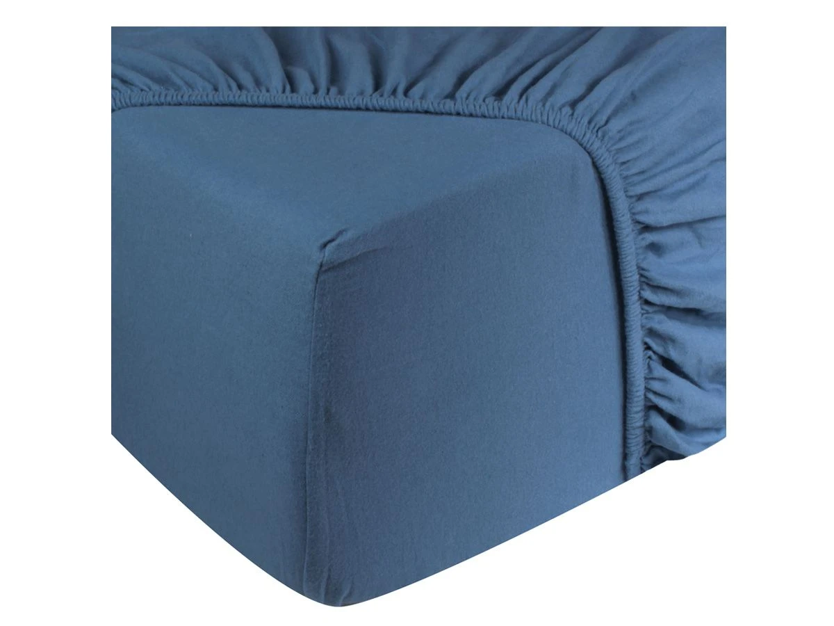 DoubleDry Flanel 140x200 Cm Hoeslaken - Petrol 1 DoubleDry Flanel 140x200 Cm Hoeslaken - Petrol