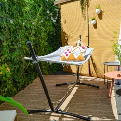 AMANKA 335 X 100 Cm Hangmat Met Frame - Grey -Merkloos Winkel 5c38760f7aad829c