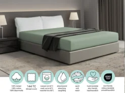 DoubleDry Home 180 X 200 Cm Hoeslaken - Green -Merkloos Winkel 613deee275d0a9c2