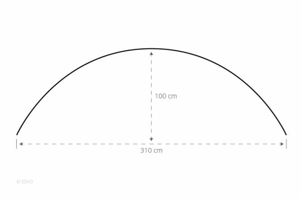 ESVO Gebogen Mistral 395 Gesloten Windscherm 2 ESVO Gebogen Mistral 395 Gesloten Windscherm - Afbeelding 2