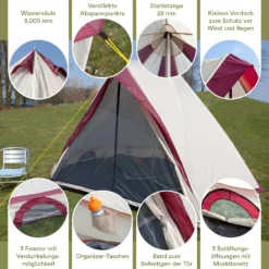 Skandika Comanche 8 Tipi Bell Tent -Merkloos Winkel 620f7551619042.18149818