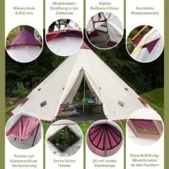 Skandika Tipi Kota 550 Groepstent - Beige -Merkloos Winkel 62179d9f8d54a2.03818964