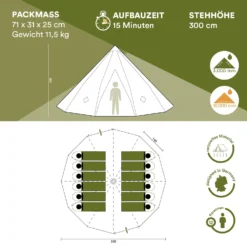 Skandika Tipi Kota 550 Protect Groepstent - Beige 11 Skandika Tipi Kota 550 Protect Groepstent - Beige -Merkloos Winkel 62179e045d1161.47118935