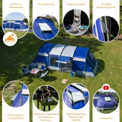 Skandika Montana 10 Sleeper Tunneltent - Blue -Merkloos Winkel 62179ea3069ad0.29150621