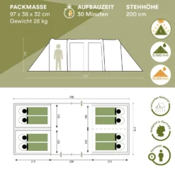 Skandika Montana 8 Sleeper Protect Tunneltent -Merkloos Winkel 621e03d495de57.51718907