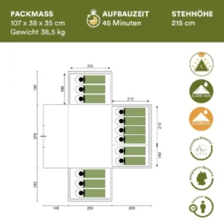 Skandika Nimbus 12 Sleeper Blauwe Groepstent -Merkloos Winkel 621f3248511109.48300736
