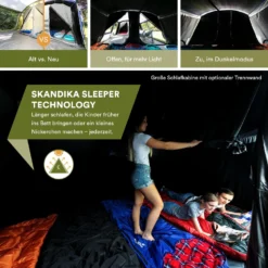 Skandika Montana 8 Sleeper Blauwe Tunneltent -Merkloos Winkel 621f3260f21170.04264692