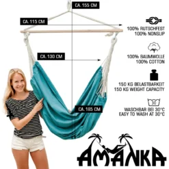 AMANKA 185 X 130 XXL Hangstoel - Blue -Merkloos Winkel 62334d2bcf5218.41108261