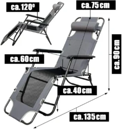 AMANKA 180 X 60 Verstelbare Relaxstoel - Dark Grey -Merkloos Winkel 623c87a6ea9a67.24815416