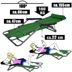 AMANKA 155 X 60 Verstelbare Relaxstoel - Green -Merkloos Winkel 623c87b6de5416.86199780