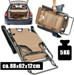 AMANKA 155 X 60 Verstelbare Relaxstoel - Brown -Merkloos Winkel 623c87bd1d22c8.17696192