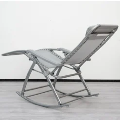 AMANKA 170 X 70 Grijs Schommelstoel Relaxstoel -Merkloos Winkel 623c87c36e5645.38058078