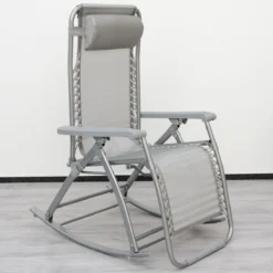 AMANKA 170 X 70 Grijs Schommelstoel Relaxstoel -Merkloos Winkel 623c87c37e0723.84780782