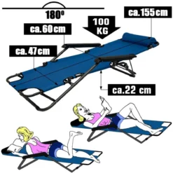 AMANKA 155 X 60 Verstelbare Relaxstoel - Dark Blue -Merkloos Winkel 623c87ca98b0e7.86133238