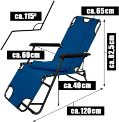 AMANKA 155 X 60 Verstelbare Relaxstoel - Dark Blue -Merkloos Winkel 623c87ca9bc814.12325236