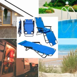 AMANKA 180 X 60 Verstelbare Relaxstoel - Blue -Merkloos Winkel 623c87d9384a28.18485155