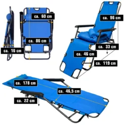 AMANKA 180 X 60 Verstelbare Relaxstoel - Blue -Merkloos Winkel 623c87d945a7d7.78031180