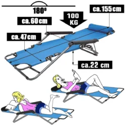 AMANKA 155 X 60 Verstelbare Relaxstoel - Blue -Merkloos Winkel 623c87df6c1bd3.78377288