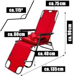 AMANKA 180 X 60 Verstelbare Relaxstoel - Red -Merkloos Winkel 624195544d3df7.25551071