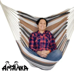 AMANKA 110 X 145 Gestreepte Zithangmat - Brown -Merkloos Winkel 6241956d539b45.90595130