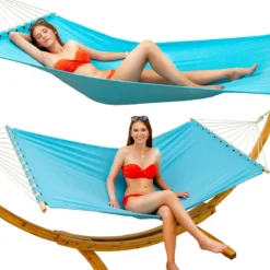 AMANKA 200 X 120 Hangmat Met Houten Frame - Blue -Merkloos Winkel 6256914fcfac48.73820842