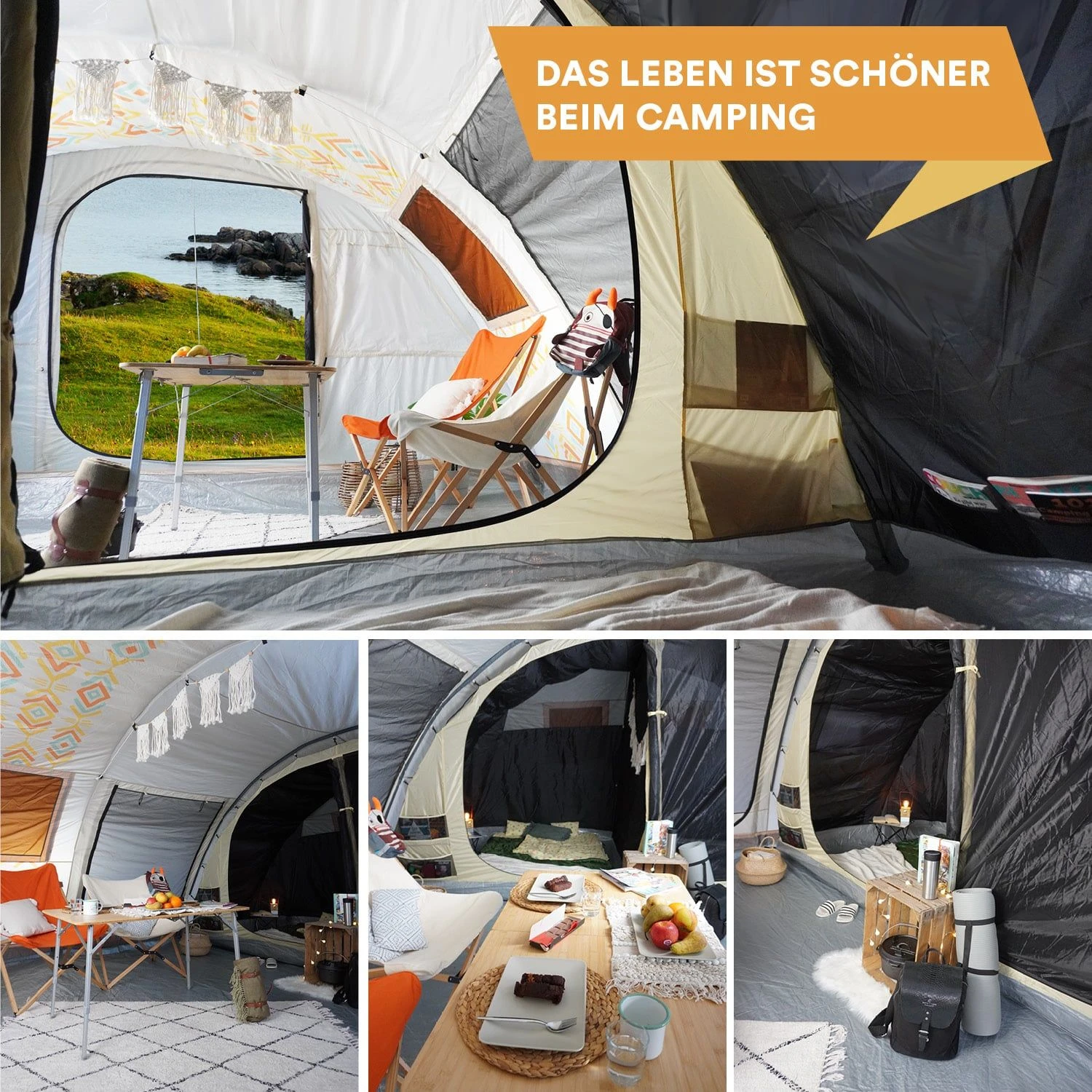 Skandika Gotland 6 Boho Tunneltent 6 Skandika Gotland 6 Boho Tunneltent - Afbeelding 6