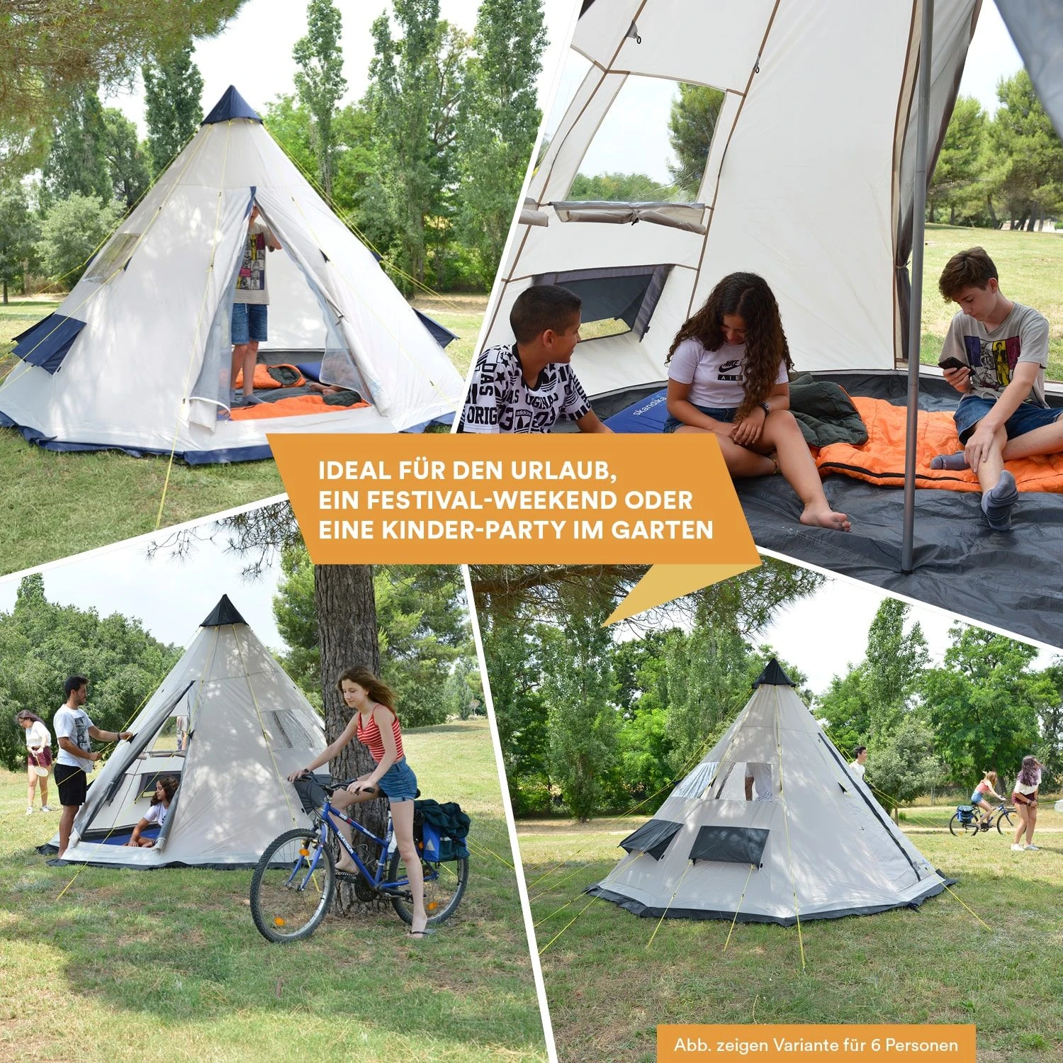 Skandika Tipi Goathi 550 Protect Groepstent - Beige 2 Skandika Tipi Goathi 550 Protect Groepstent - Beige - Afbeelding 2