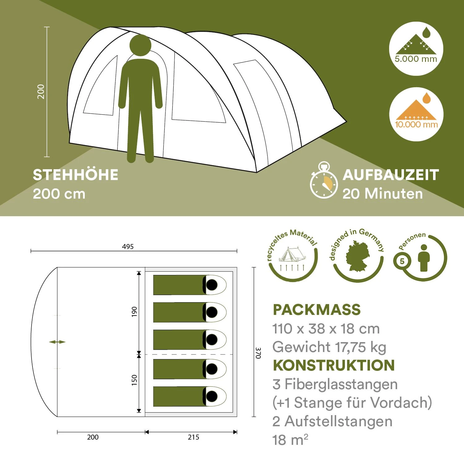 Skandika Egersund Tunneltent 6 Skandika Egersund Tunneltent - Afbeelding 6