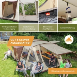 Skandika Nordland 6 Beige Tunneltent -Merkloos Winkel 62b487157cb2f0.71520117