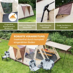 Skandika Nordland 6 Beige Tunneltent -Merkloos Winkel 62b487157d3758.79374591